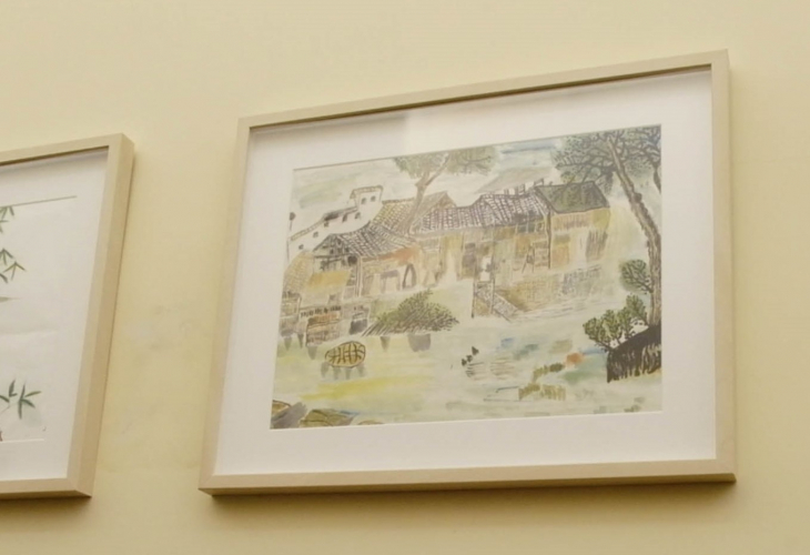 區婆婆第一幅山水畫作